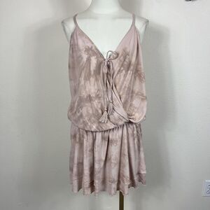 Khush Dress Womens Large Pink Tie Dye Wrap Sundress Boho Beach Micro Mini